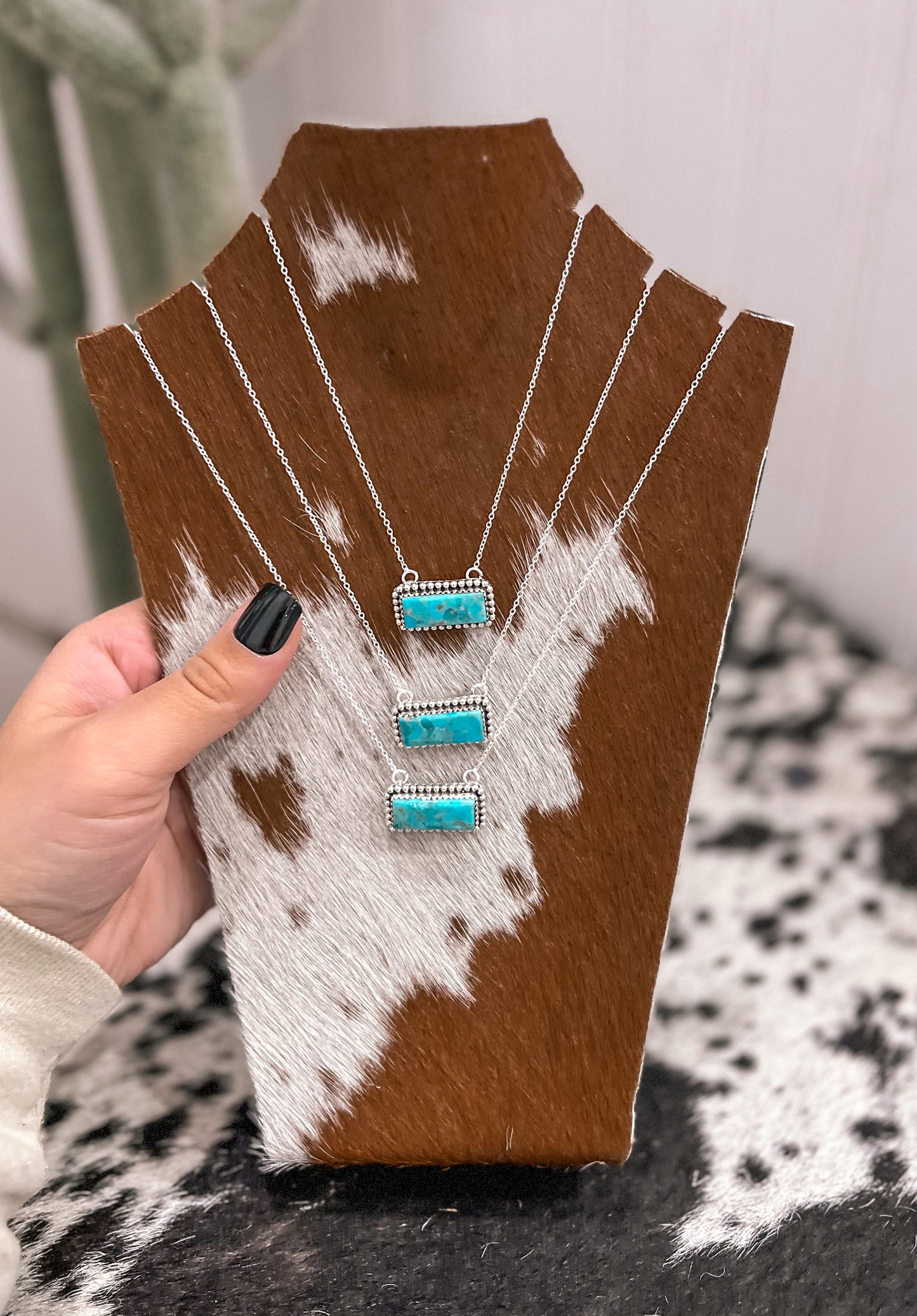 Kingman Turquoise Bar Necklace