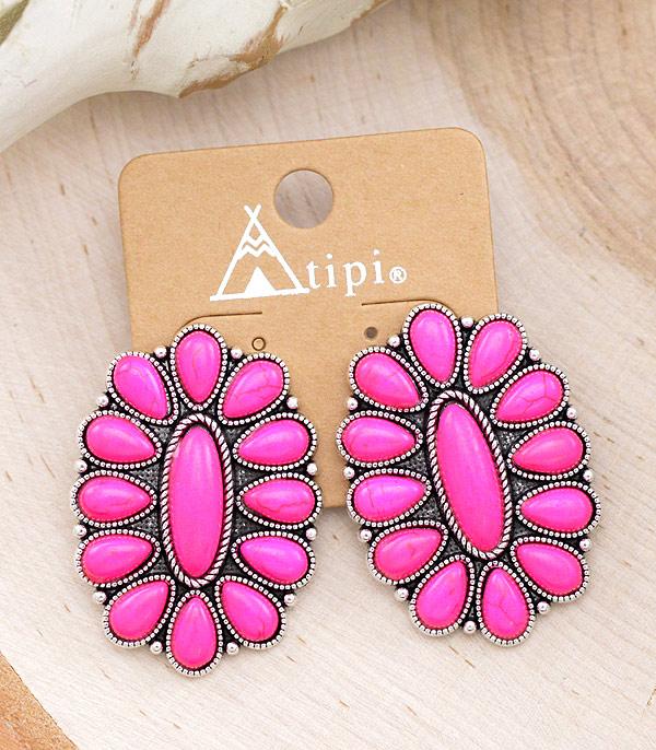 Western Oval Cluster Earrings