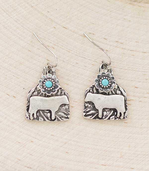 Show Cow Cattle Tag Earrings