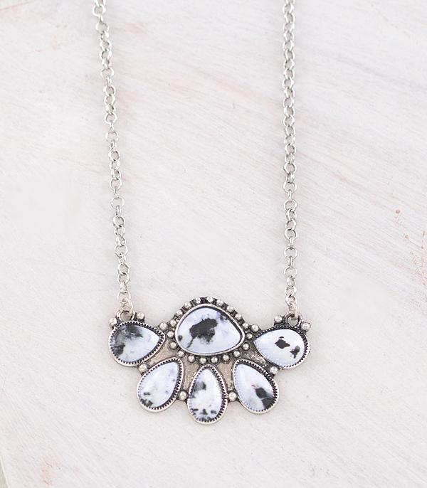 Howlite Cluster Necklace