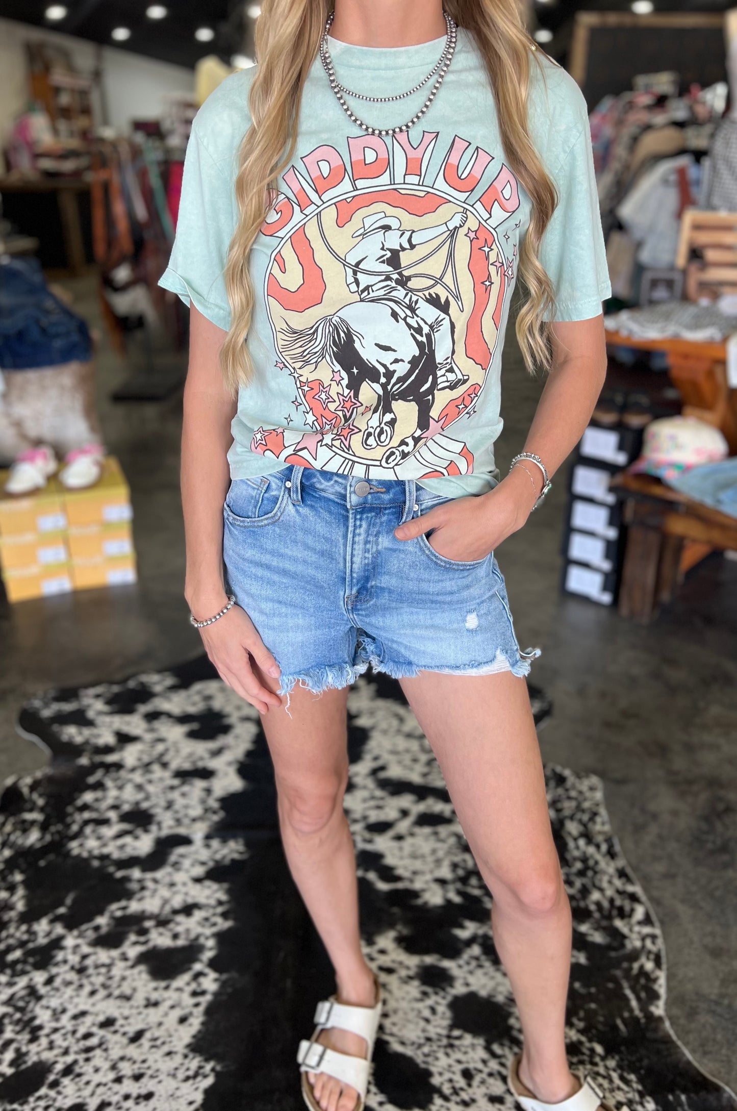 Giddy Up Cowboy Mineral Wash Graphic Tee
