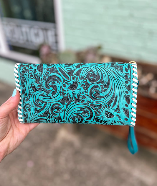 Desert Roses Wallet in Crimson *Blue