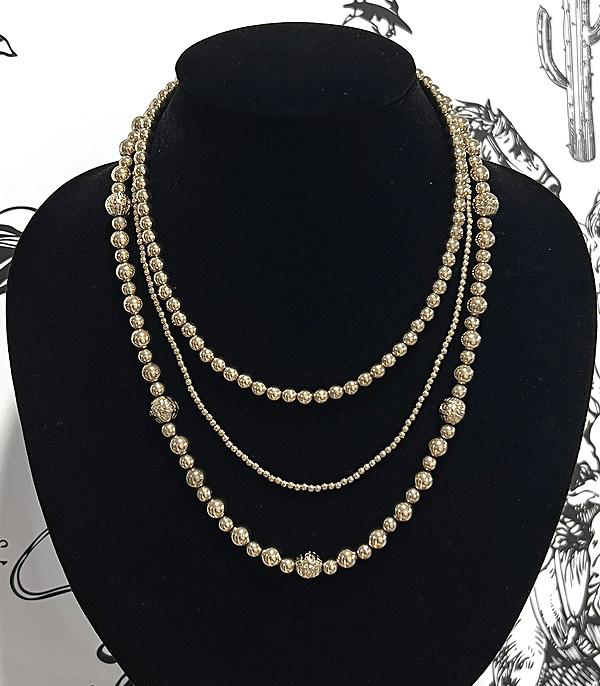 Ball Bead Layered Necklace