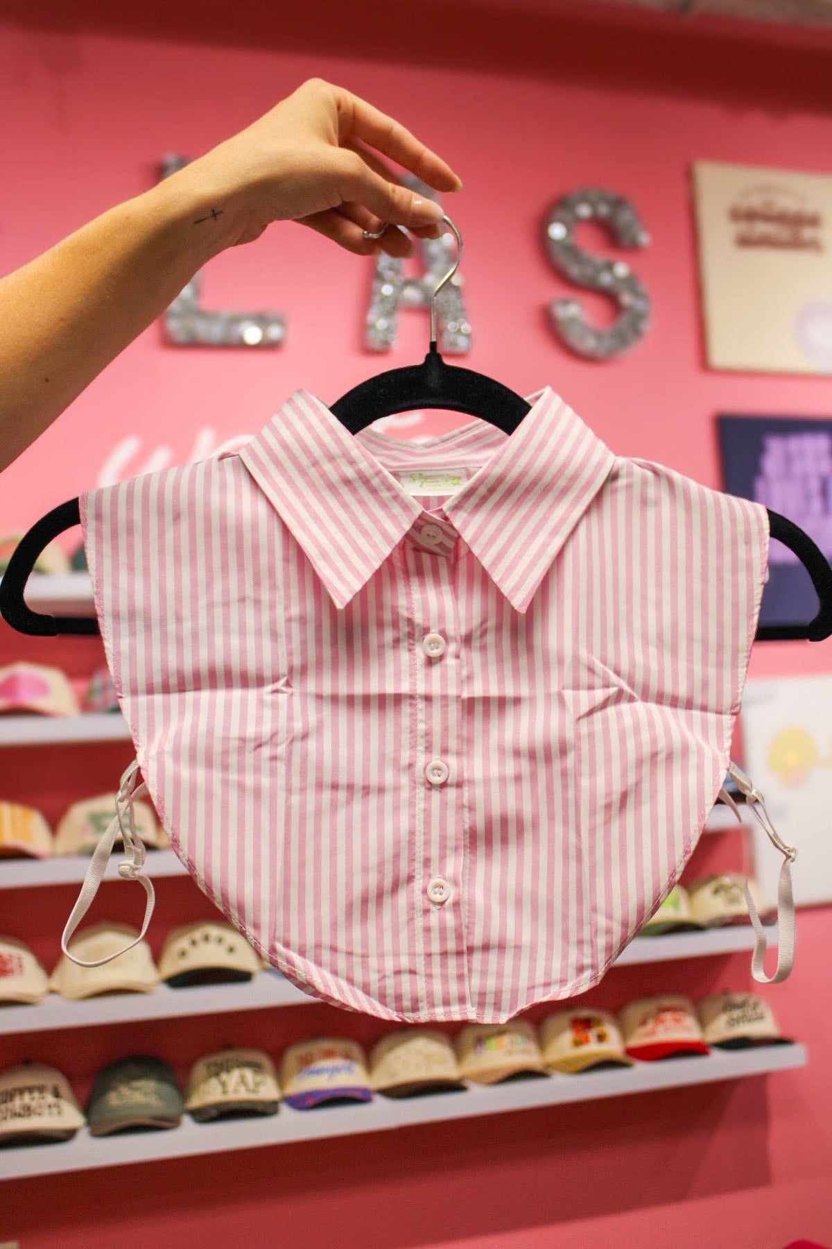 Pink and White Striped Collar