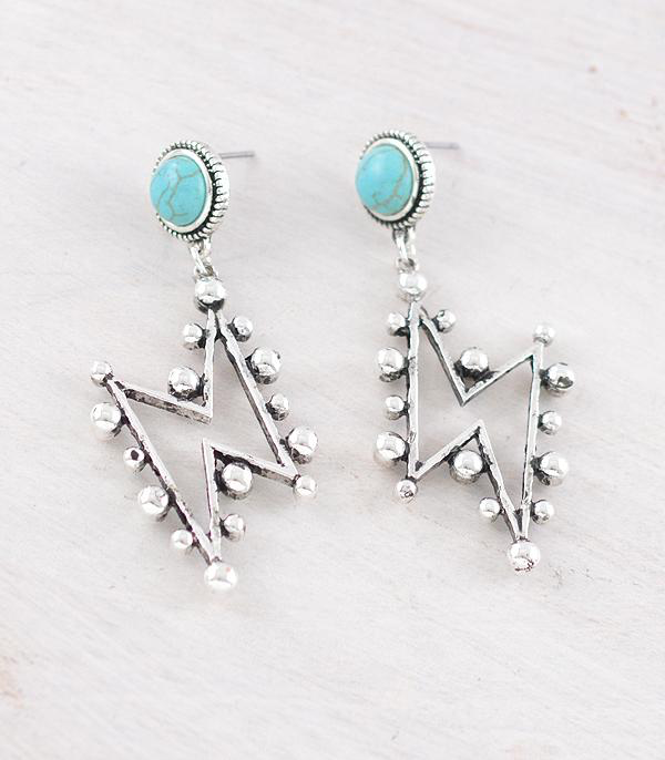Turquoise Post Bolt Earrings