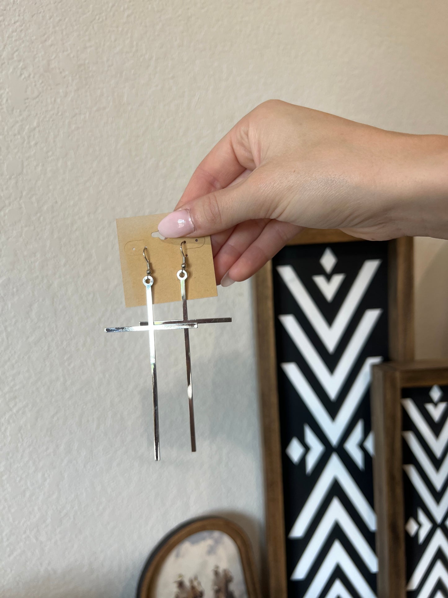 Long Cross Earrings