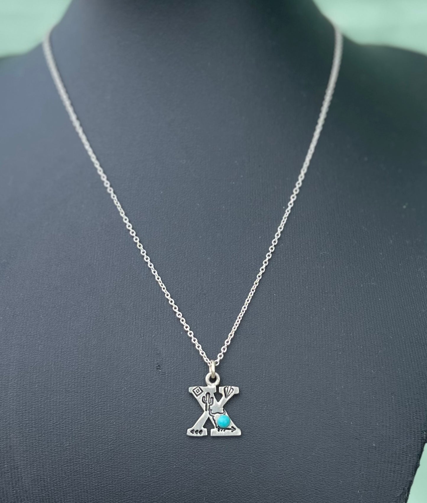 Initial Necklace with Stone