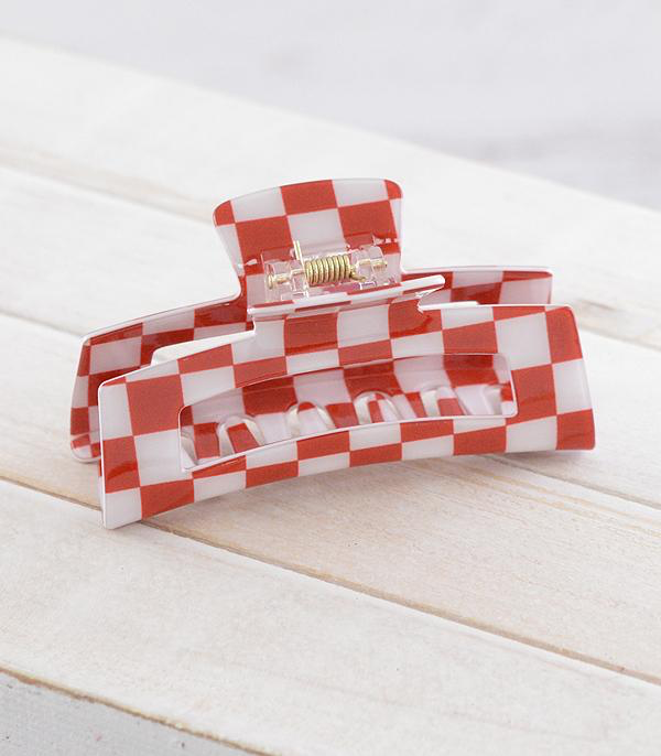 Game Day Checkered Claw Clip