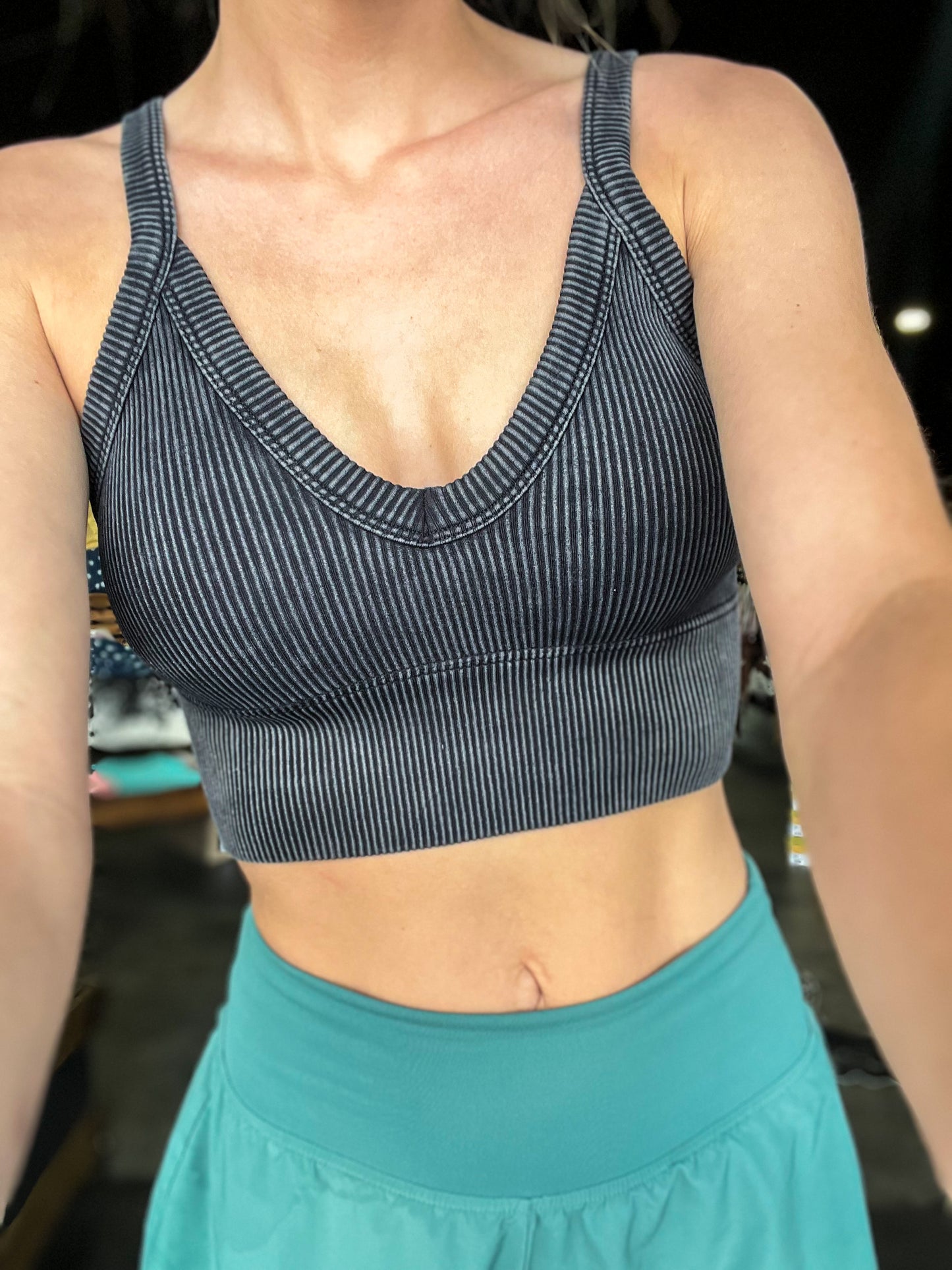 The Val V-Neck Top *Ash Black