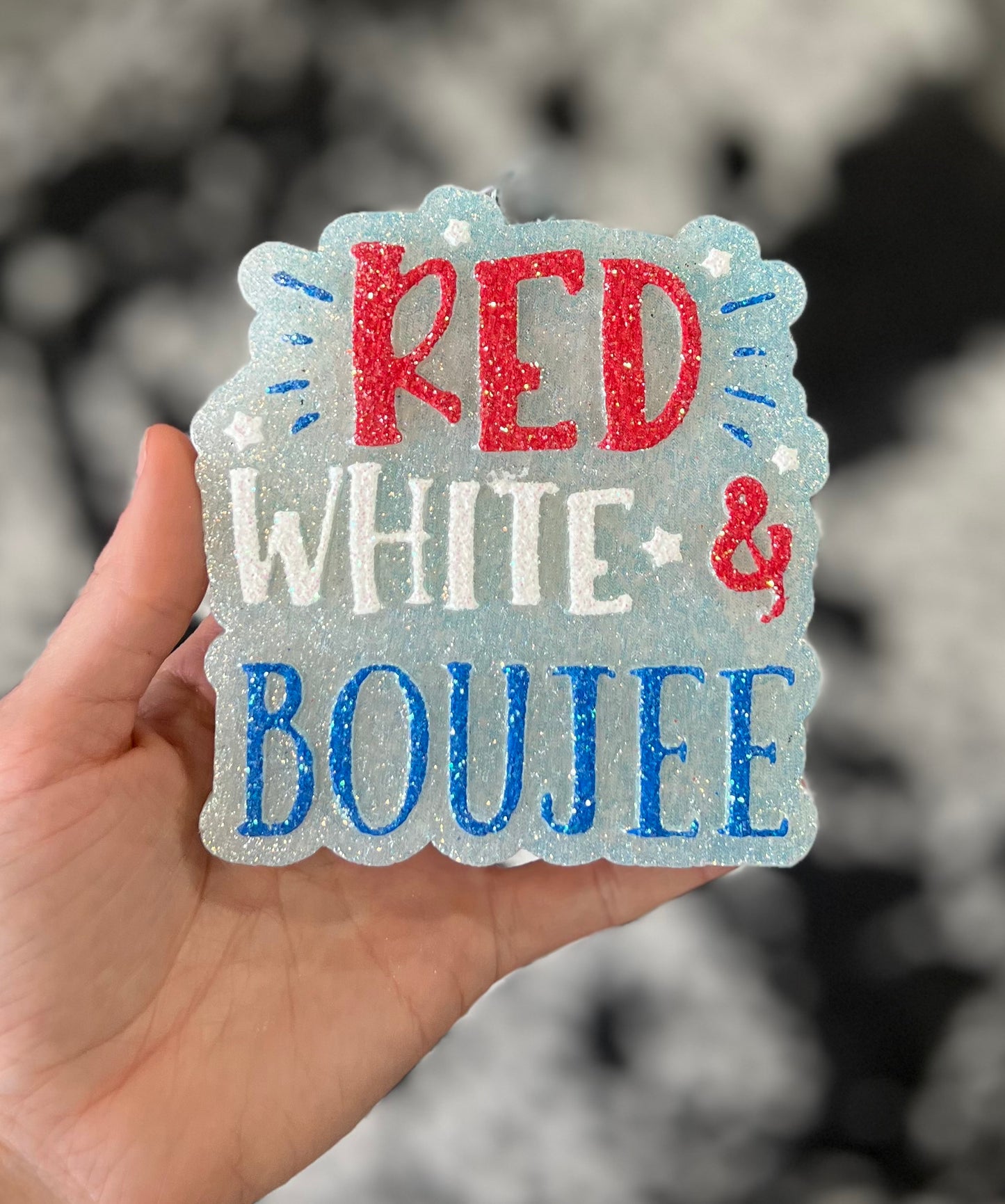 Red White & Boujee Freshie- Rhinestone Cowboy