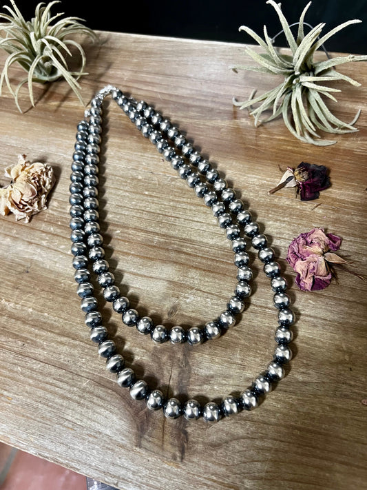 18” 10 MM Sterling Silver Pearls