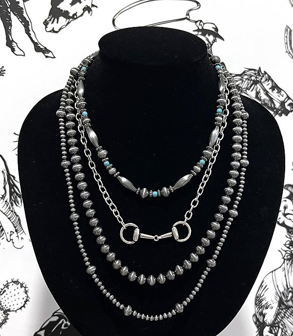 Snaffle Bit Torpedo Layered Necklace