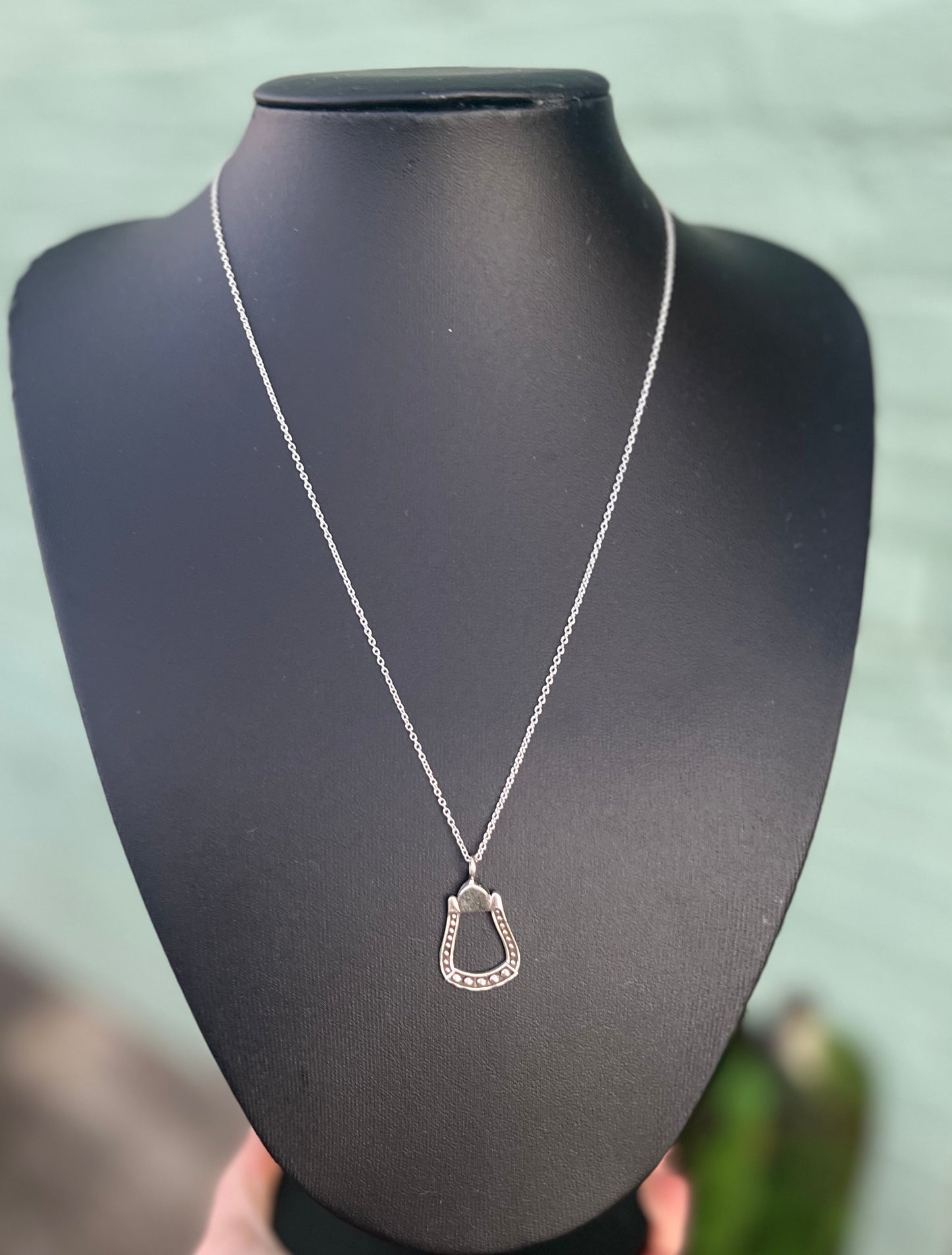 Sterling Silver Stirrup Necklace
