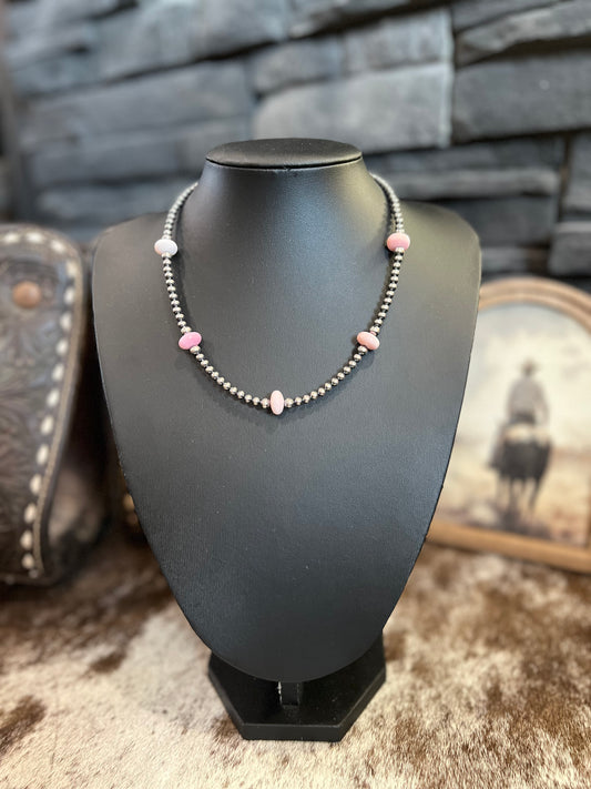 Pink Conch Saucer Necklace