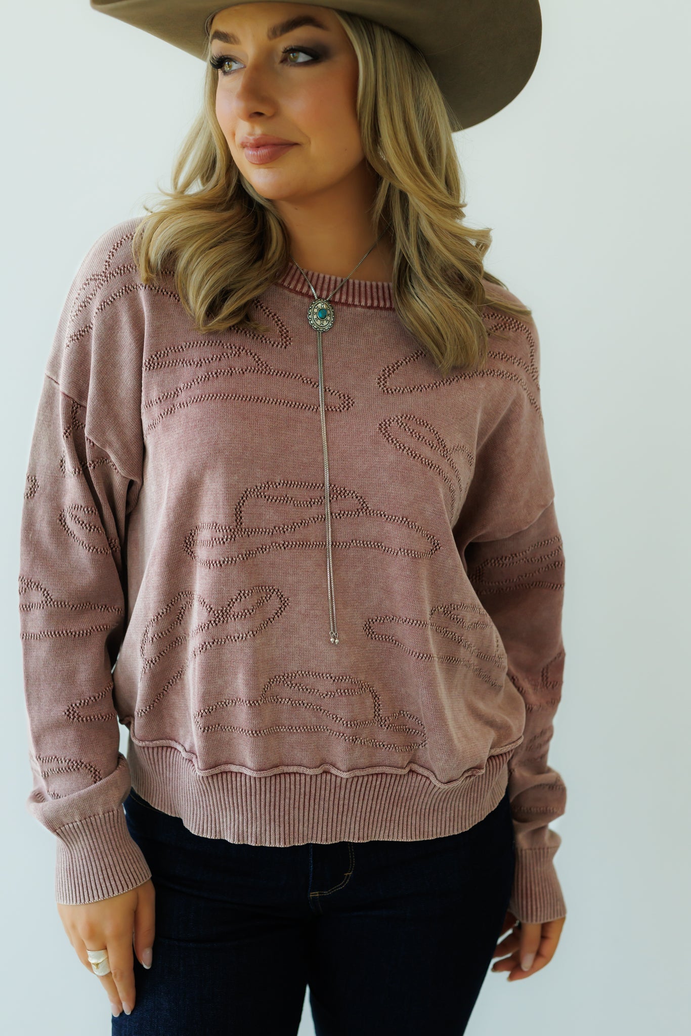 All Over Cowboy Hat Sweater