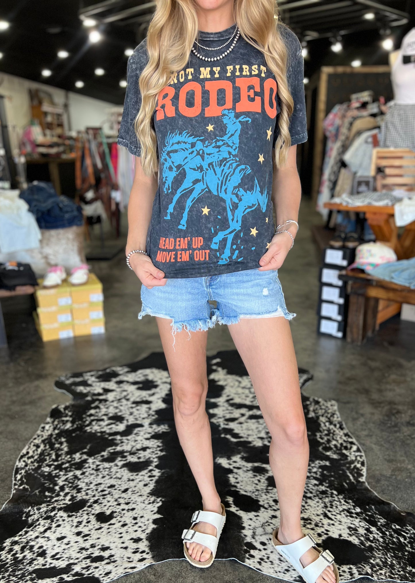 Not My First Rodeo Mineral Wash Graphic Tee