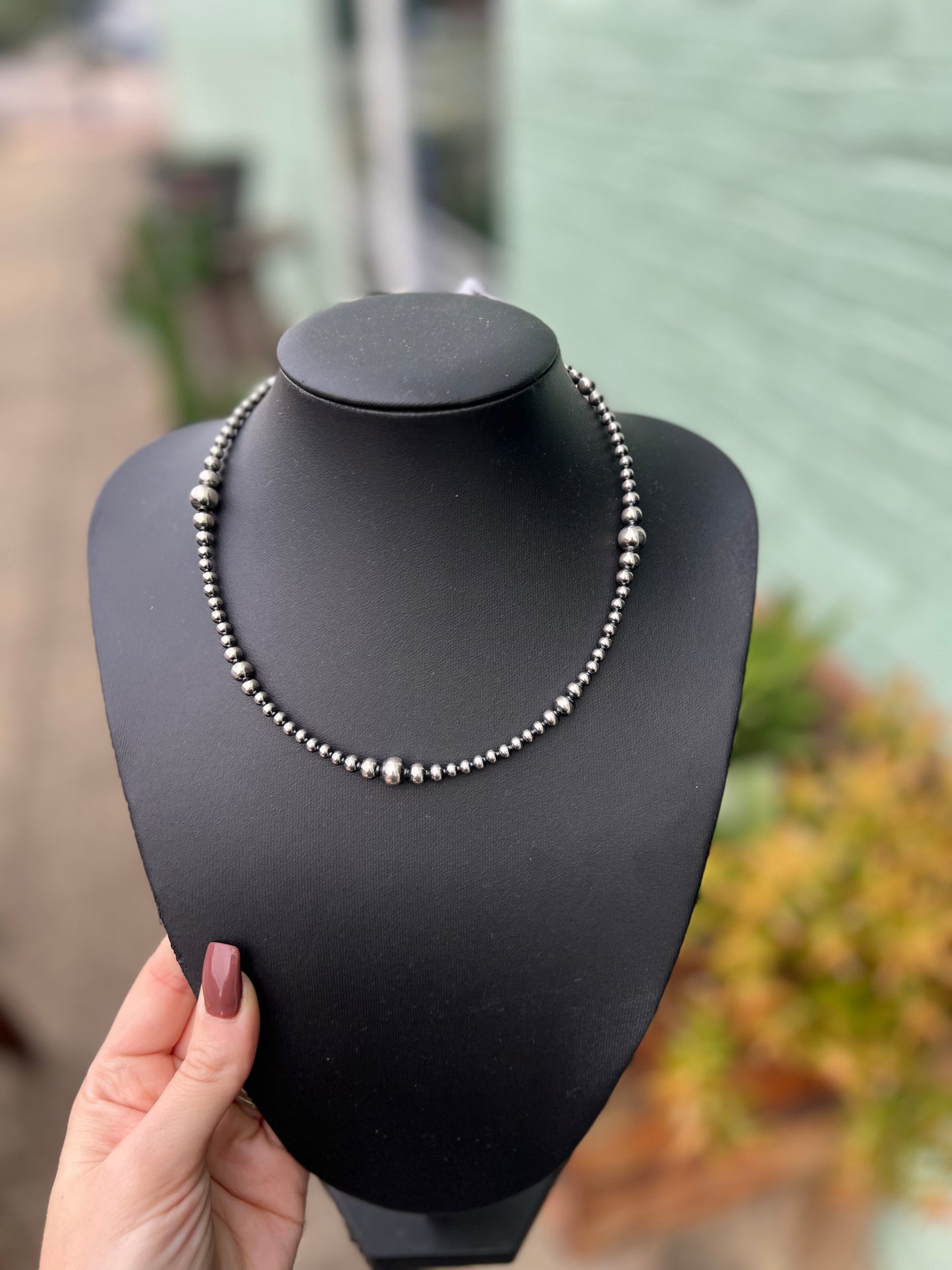 14” Graduated Sterling Silver Pearls