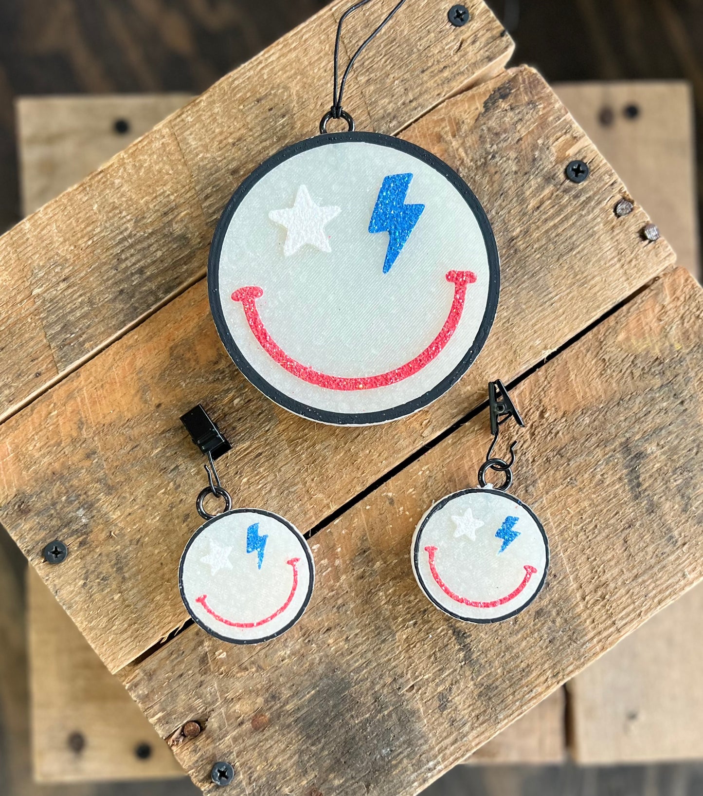 Star Bolt Smily RWB Vent Clips Freshie- Rhinestone Cowboy (Copy)