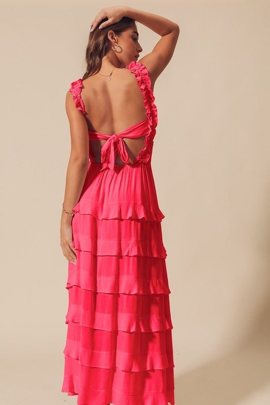 The Lahela Ruffle Dress *Coral