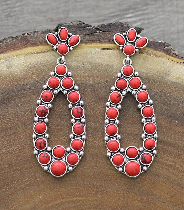 Semi Stone Drop Earrings