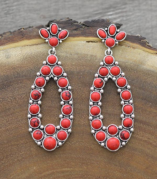 Semi Stone Drop Earrings