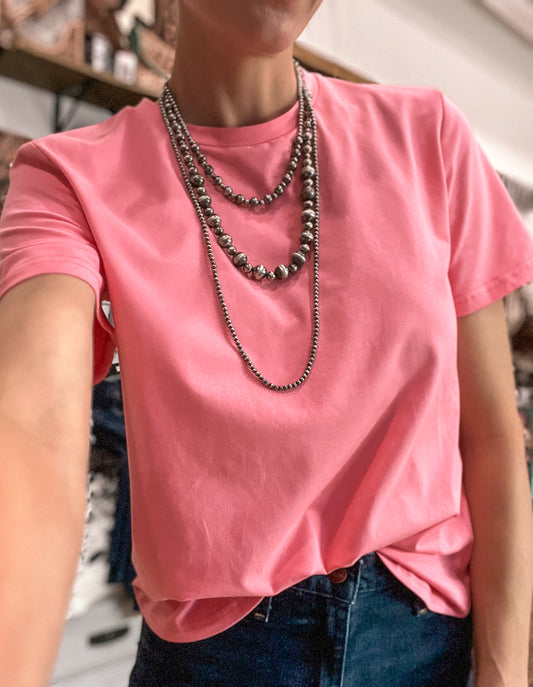 Peachy Pink Basic Tee