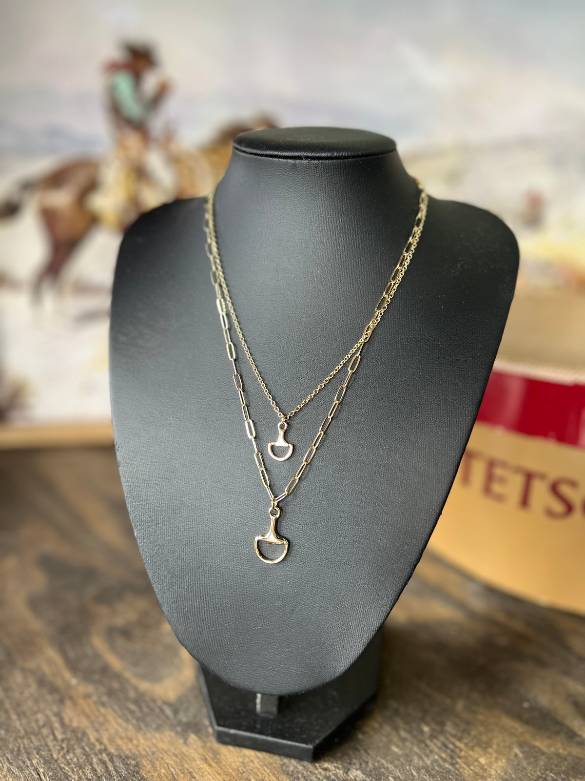 Layered Gold Horsebit Necklace