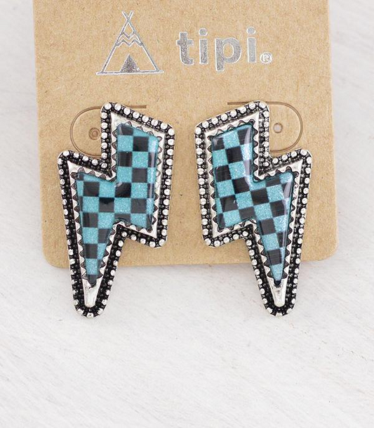 Checkered Bolt Earrings