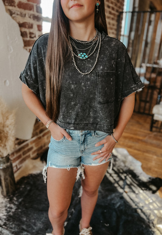 The Brynn Oversized Crop *Black