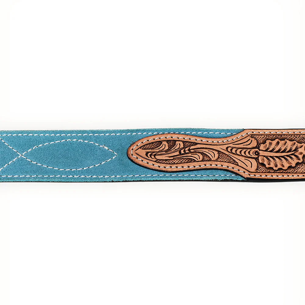 Turquoise Suede Leather Belt