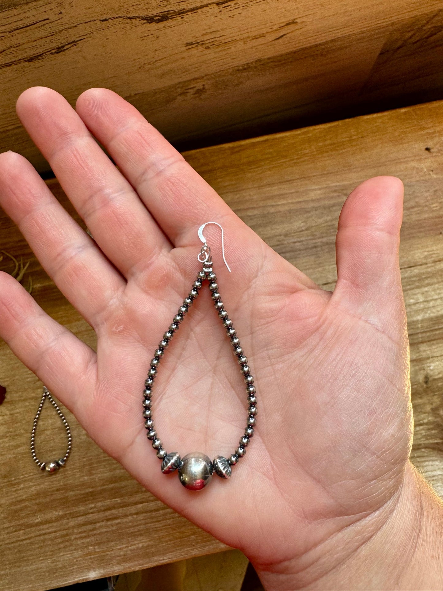 3mm & 10mm Sterling Silver Pearl Teardrop Earrings