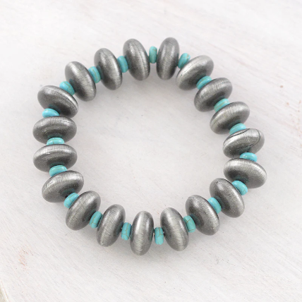 Navajo Pearl Bead & Turquoise Bracelet