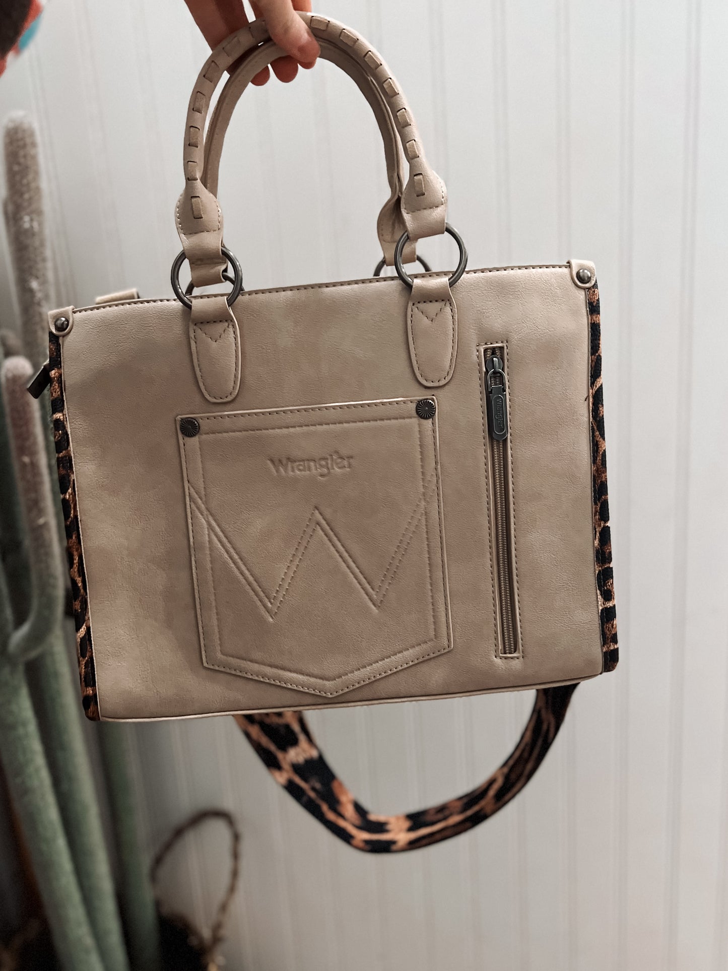Wrangler Leopard Small Tote/Crossbody *Khaki
