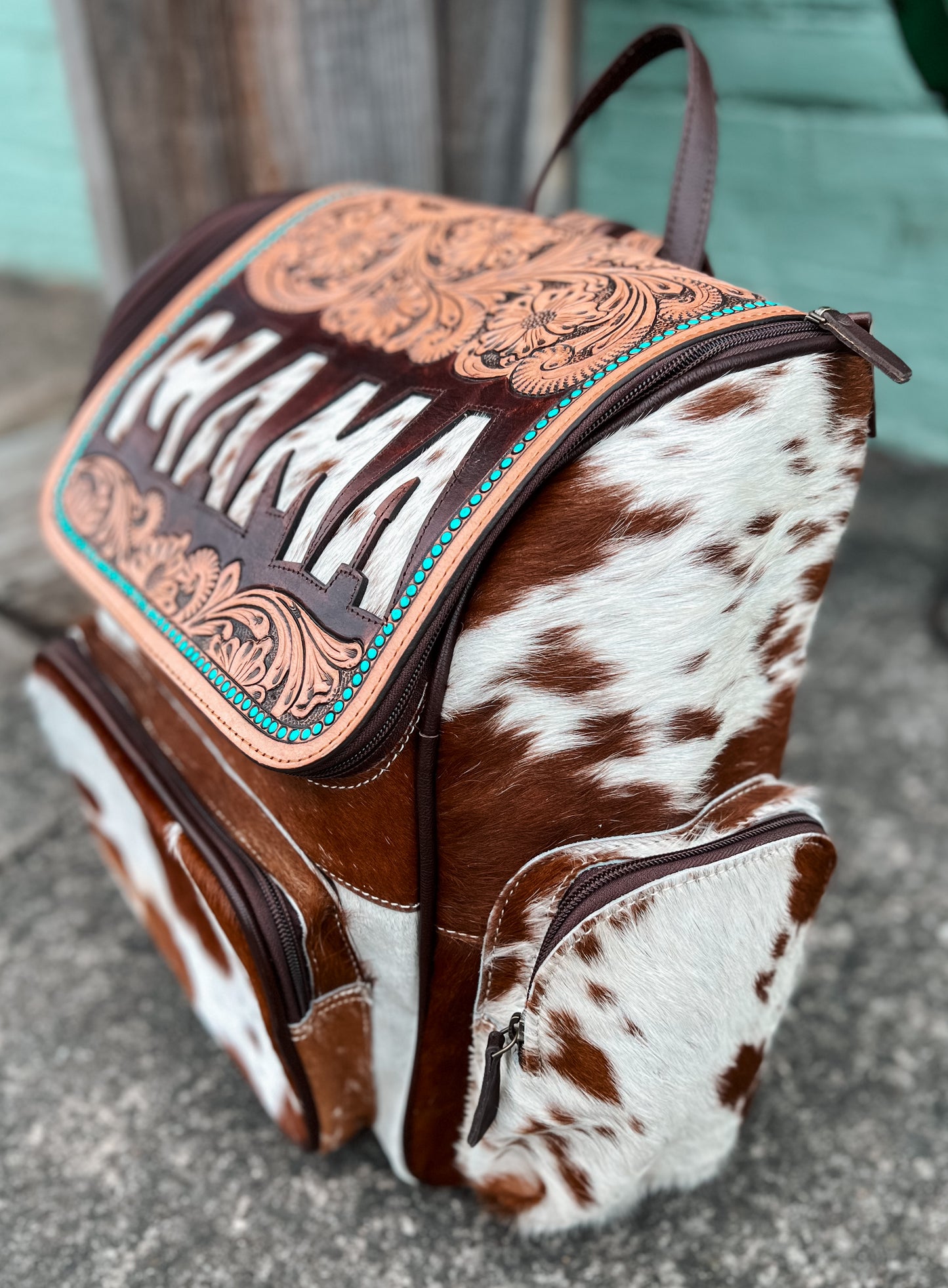 Mama Tooled Cowhide Backpack/Diaper Bag