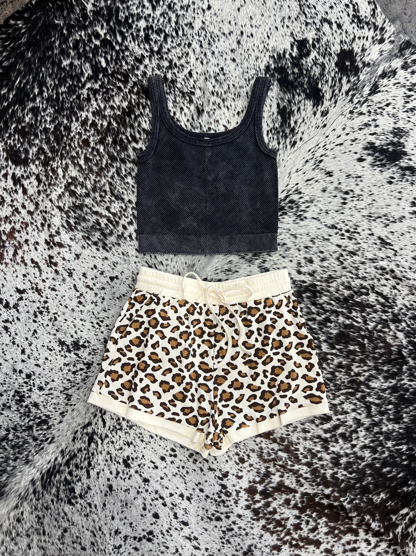 Cheetah Ribbed Shorts