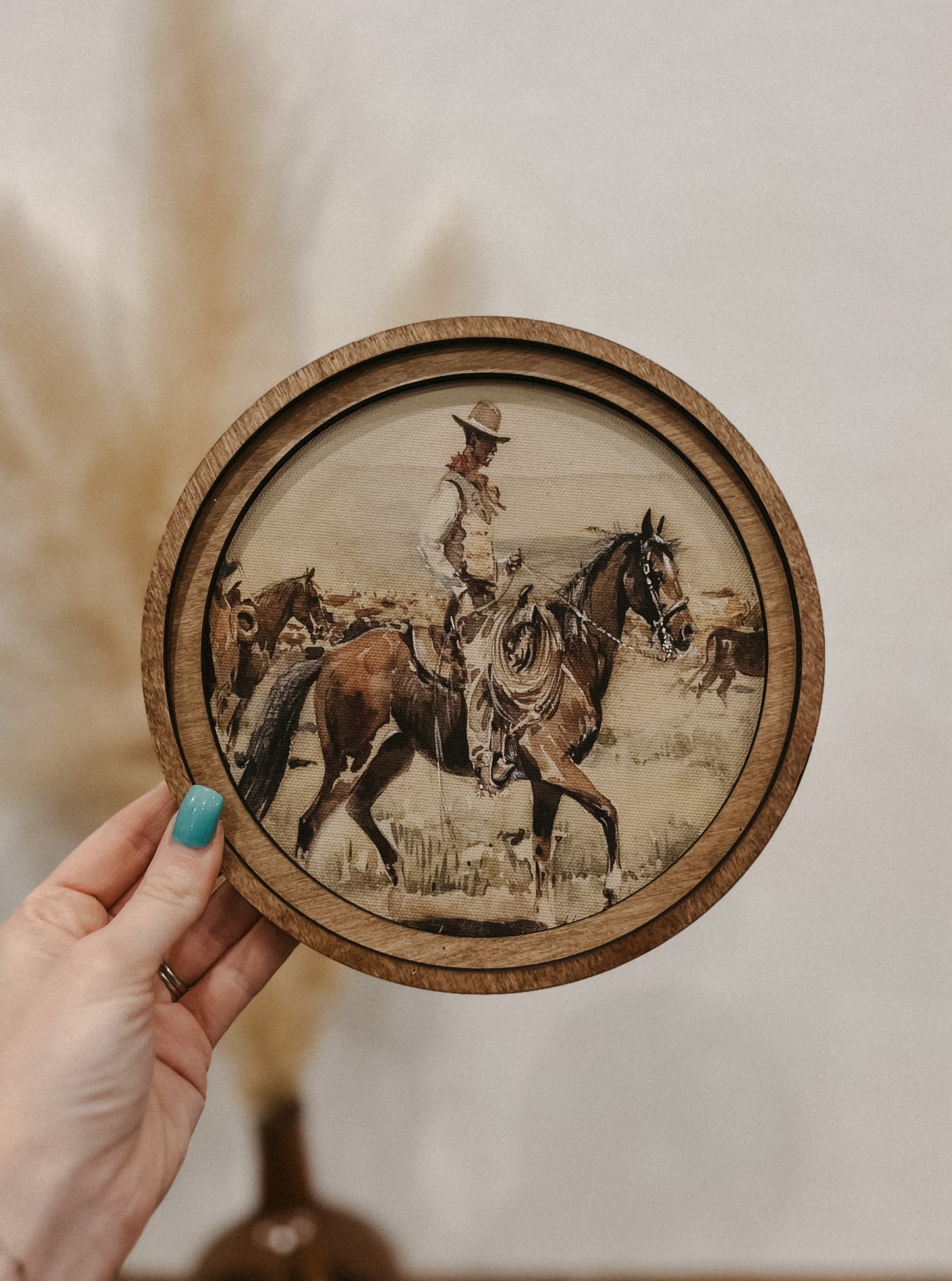 Vintage Cowboy 8” Round Art