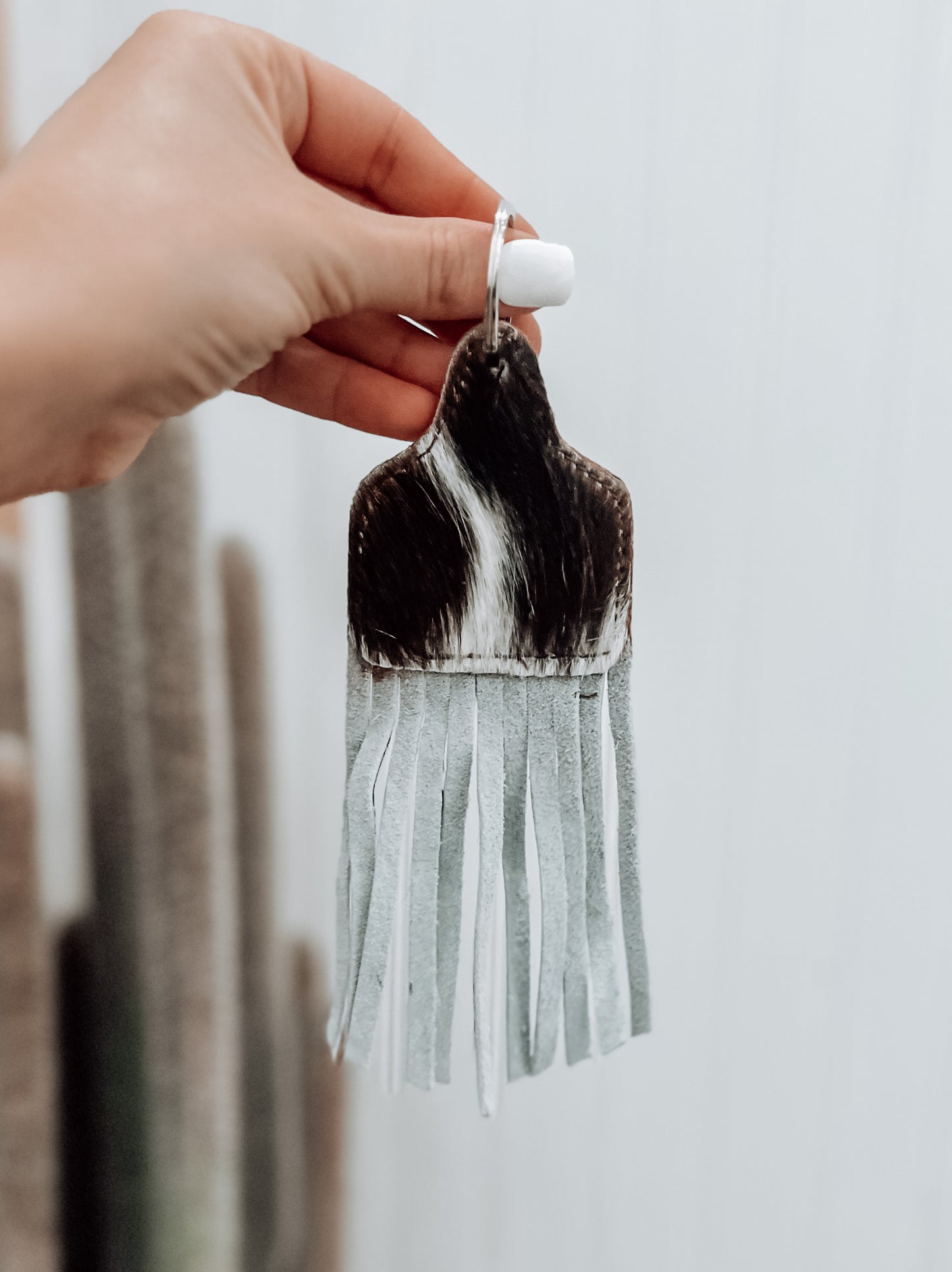 Cowtag Cowhide Keychain *Dark Brown