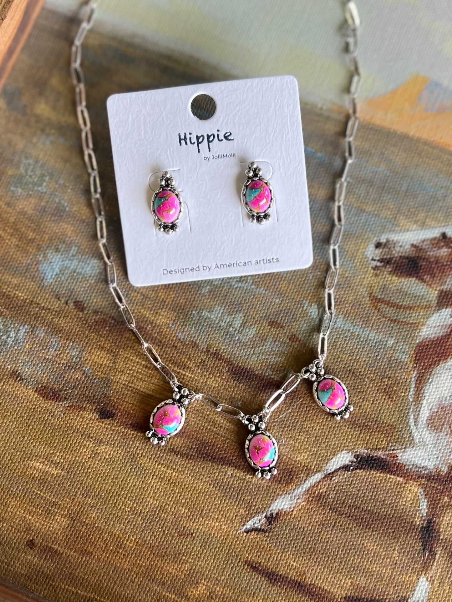 Semi Stone Earrings
