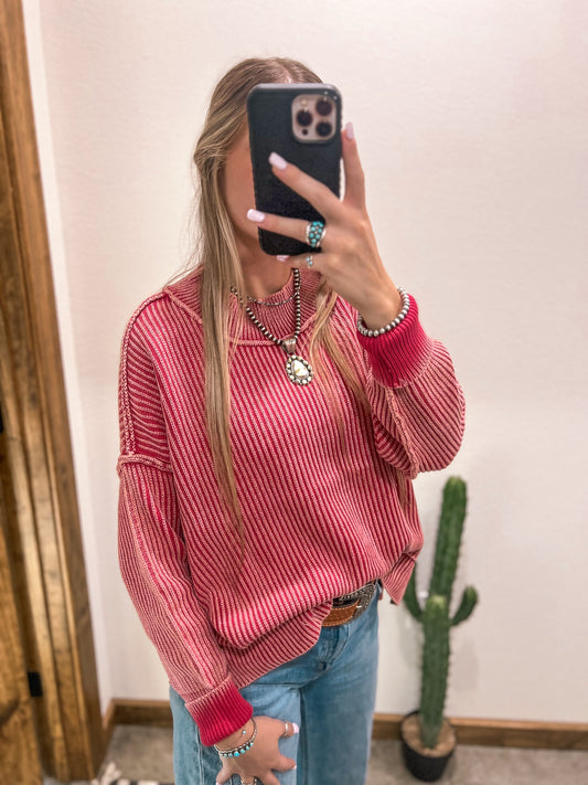 Lenna Oversized Sweater *Red
