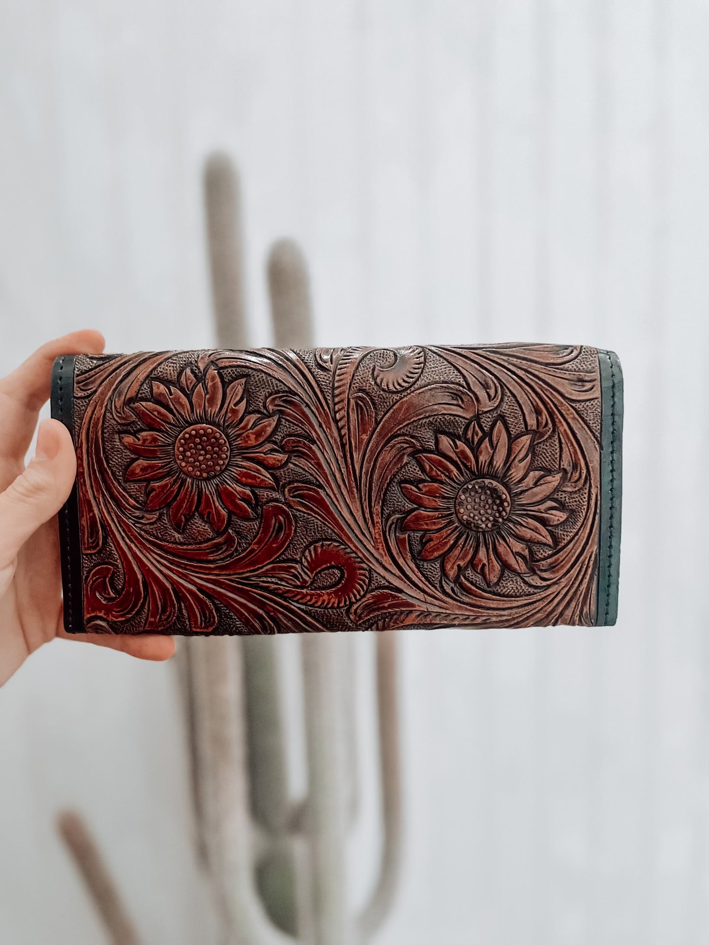 Cowhide & Tooled Leather Wallet