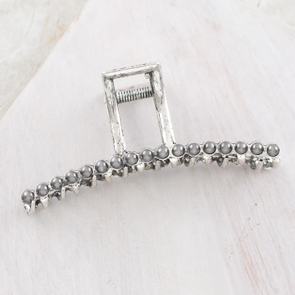 Metal Navajo Pearl Bead Hair Claw Clip