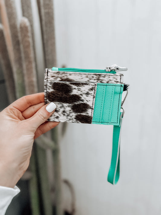 Cowhide Wristlet Card Holder