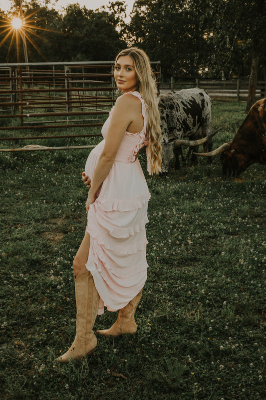 The Lahela Ruffle Dress *Light Pink