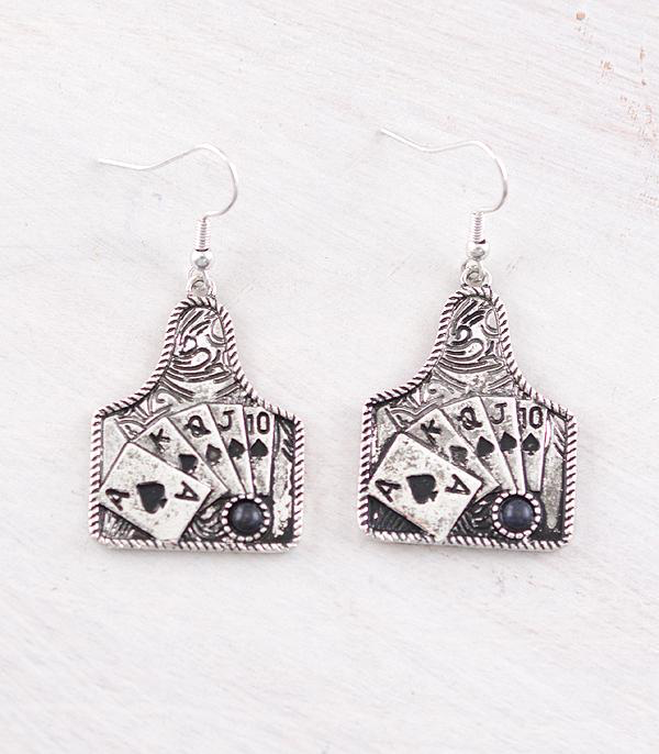 Cards Cowtag Earrings