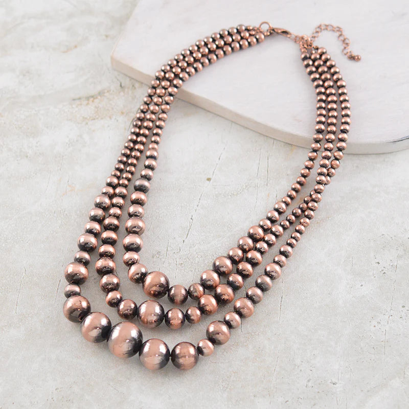 Navajo Pearl Bead Layered Necklace