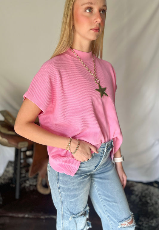 The Easy Does It Sweater *Candy Pink