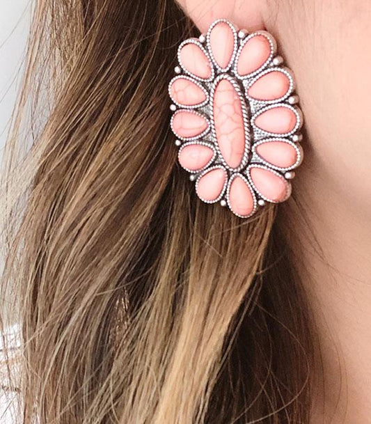 Western Oval Cluster Earrings