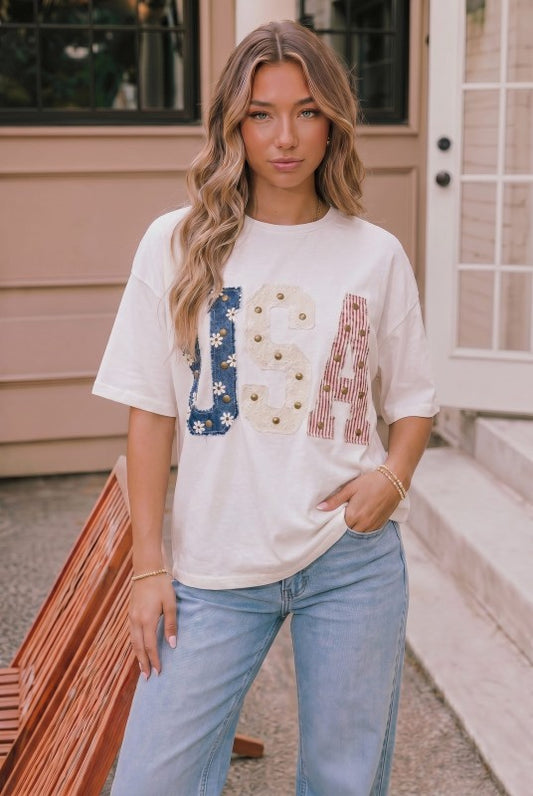 Patriotic Patchwork Tee