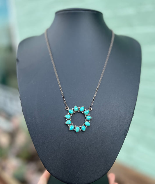 Kingman Turquoise Eternity Necklace