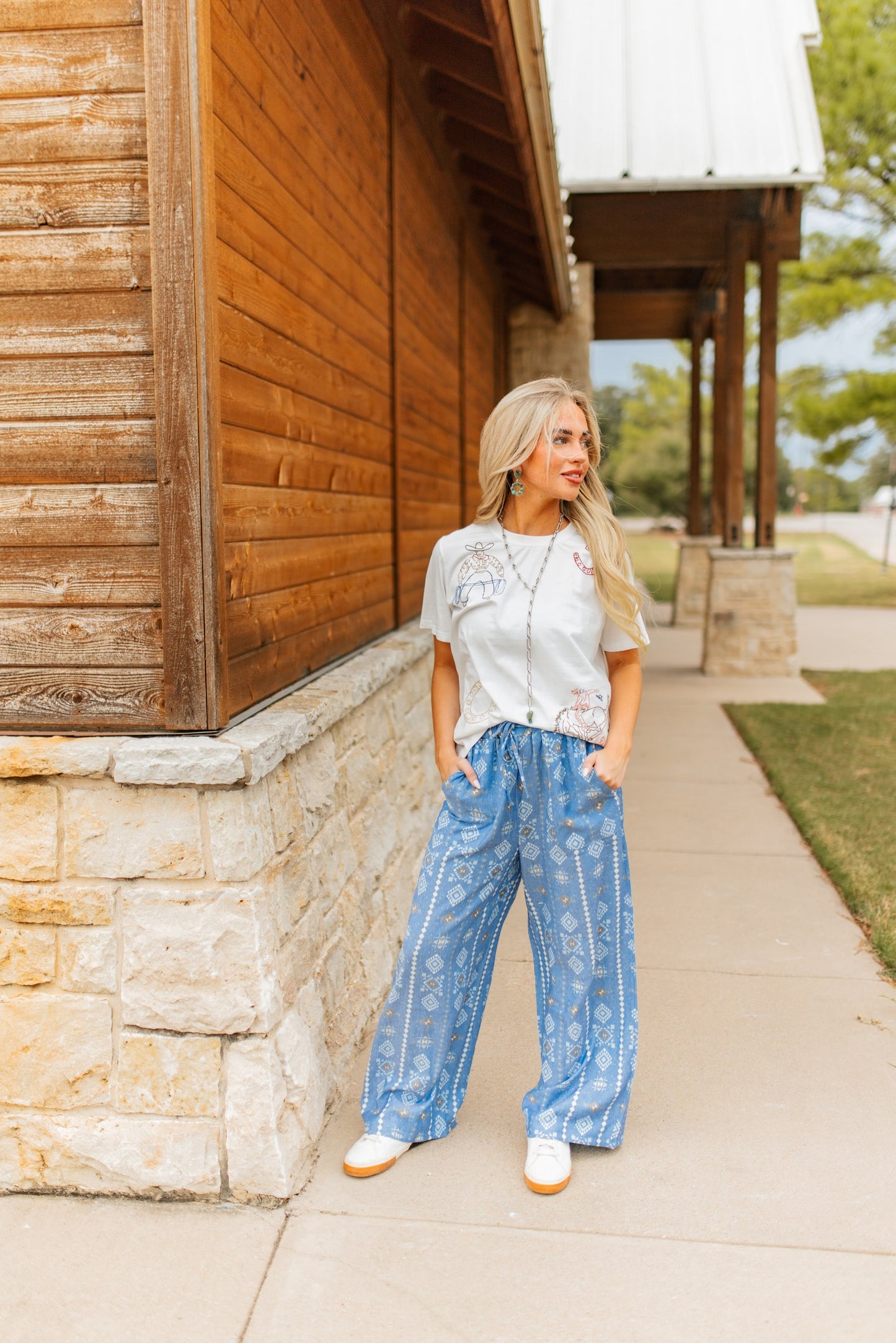 Roping Cowboy Embroidery Tee